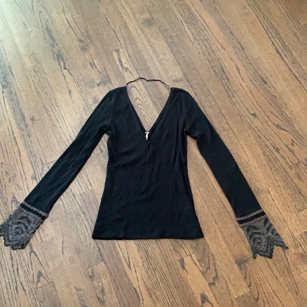 Free People Last Dance Cuff Thermal in Black